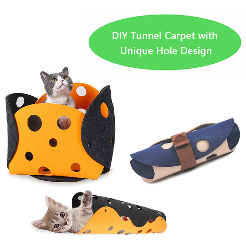 Felt Cat Tunnel Toy , Endless Fun for Kitties