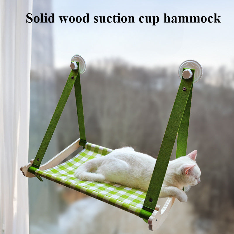 Wooden Cat Hammock – Cozy Sun Seat Bed for Pets