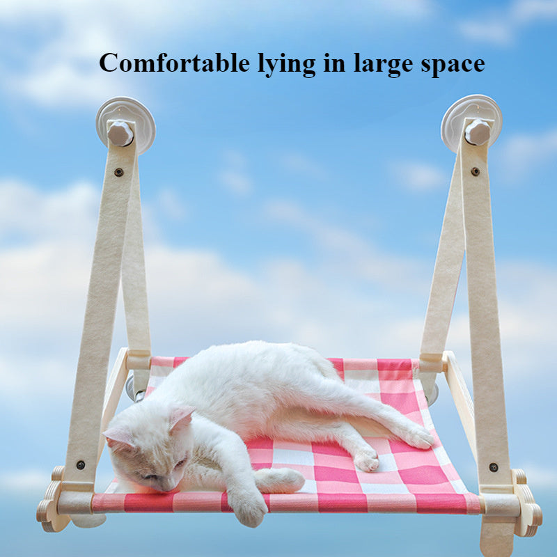 Wooden Cat Hammock – Cozy Sun Seat Bed for Pets