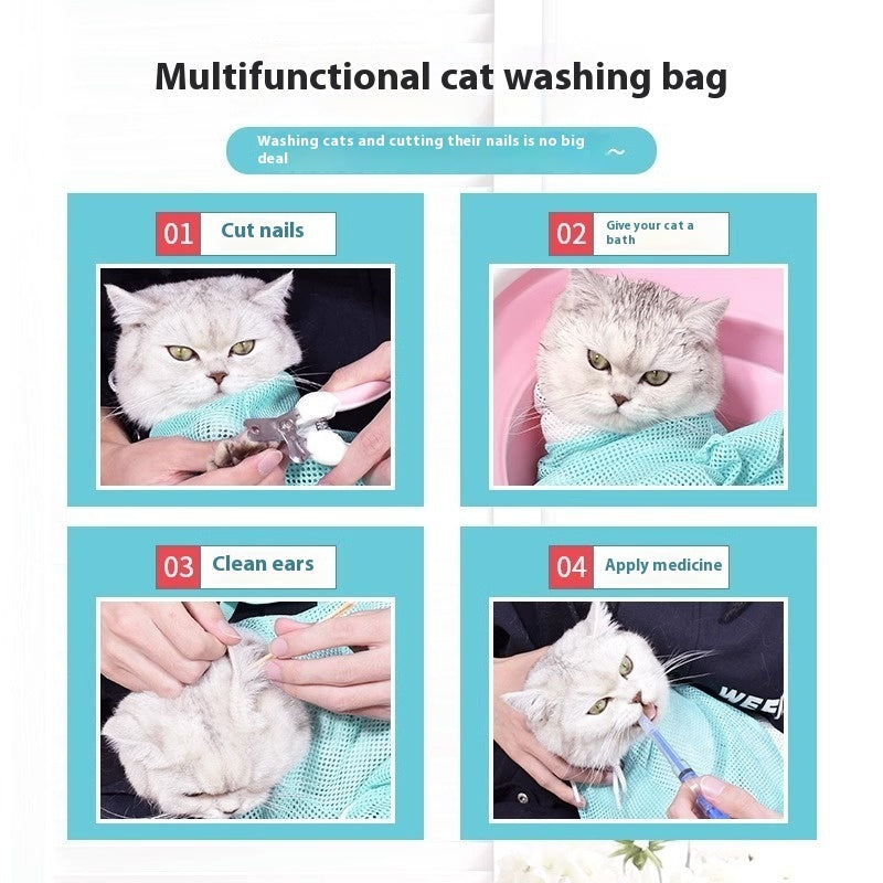 Safe & Cozy Cat Grooming Sack for Calm Care